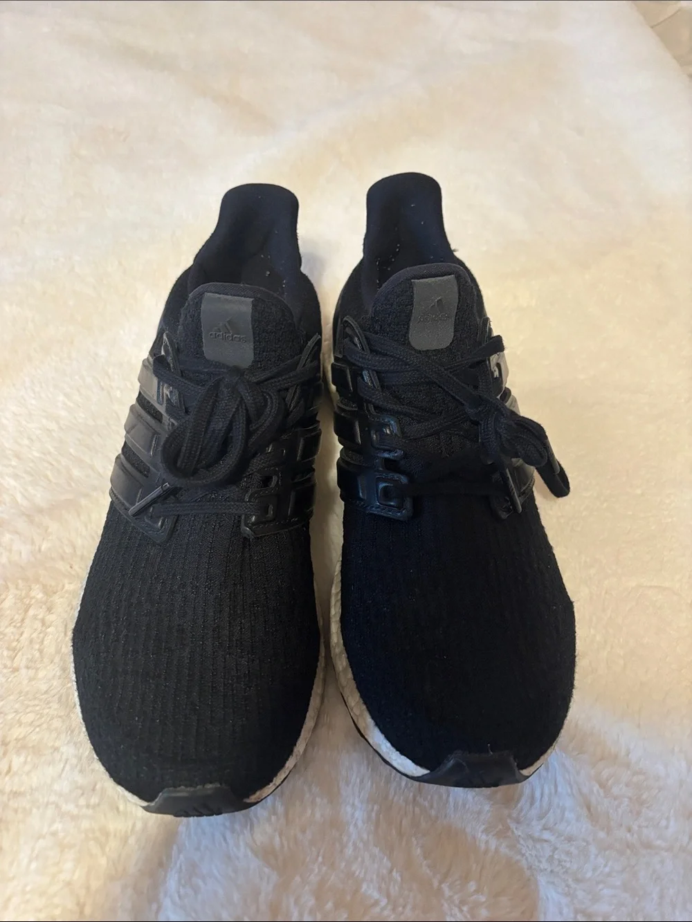 adidas Black Men's Knit Lace-Up Sneakers ultra boost